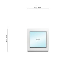 Kunststofffenster 400x400 mm 2-fach-Verglasung Fest, Weiß Premium
