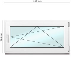 Kellerfenster Fenster,	2-fach Verglasung, Dreh Kipp Fenster Rechte Öffnung