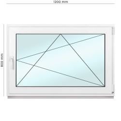 Kellerfenster Fenster, 2 fach Verglasung, außen Anthrazit Premium Dreh Kipp Fenster Rechte Öffnung