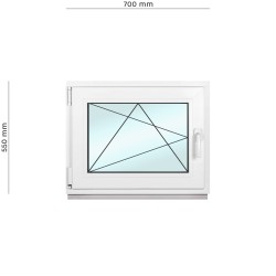 Kellerfenster Framex,	2-fach Verglasung, Dreh Kipp Fenster Linke Öffnung