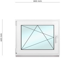Kellerfenster Framex,	2-fach Verglasung, Dreh Kipp Fenster Linke Öffnung