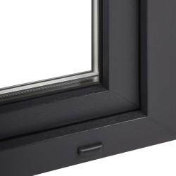 Kellerfenster Fenster, 2 fach Verglasung, außen Anthrazit Premium Dreh Kipp Fenster Linke Öffnung
