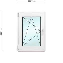 Kellerfenster Framex,	2-fach Verglasung, Dreh Kipp Fenster Linke Öffnung