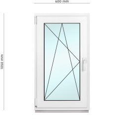 Kellerfenster Framex,	2-fach Verglasung, Dreh Kipp Fenster Linke Öffnung