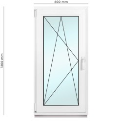 Kellerfenster Framex,	2-fach Verglasung, Dreh Kipp Fenster Linke Öffnung